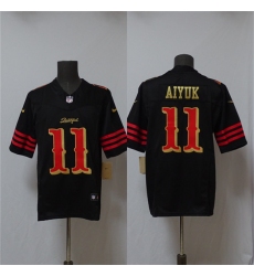 Men's San Francisco 49ers #11 Brandon Aiyuk Black 2025 F.U.S.E. “Rivalries” Vapor Limited Football Stitched Jersey