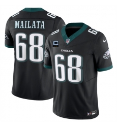 Men's Philadelphia Eagles #68 Jordan Mailata Black 2025 F.U.S.E. With 2-Star C Vapor Untouchable Limited Throwback Stitched Football Jersey