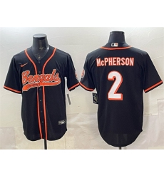 Men's Cincinnati Bengals #2 Evan McPherson Black With Cool Base Stitched Baseball Jersey
