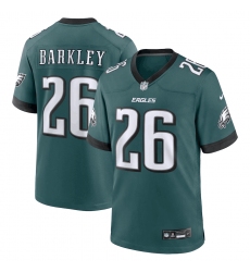 Men's Philadelphia Eagles #26 Saquon Barkley Green Game Football Stitched Jersey