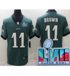 Youth Philadelphia Eagles #11 AJ Brown Limited Green Super Bowl LVII Vapor Jersey