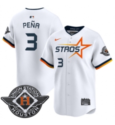 Men's Houston Astros #3 Jeremy Pena White 2025 City Connect Limited Stitched Baseball Jersey