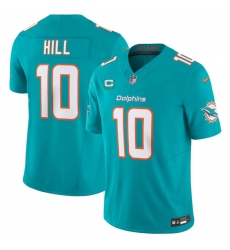 Men's Miami Dolphins #10 Tyreek Hill Aqua F.U.S.E With 3-Star C Vapor Limited Stitched Football Jersey