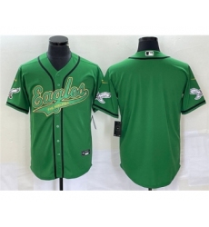 Men's Nike Philadelphia Eagles Blank Green Cool Base Stitched Baseball Jersey