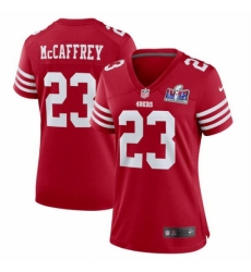 Women's San Francisco 49ers #23 Christian McCaffrey Red 2023 F U S E Vapor Untouchable Limited Stitched Football 2024 Super Bowl LVIII Jersey