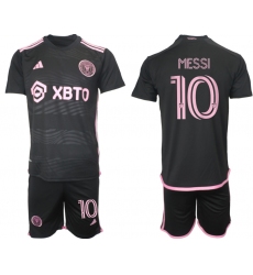 Men's Inter Miami CF #10 Lionel Messi Black 2023-24 Away Soccer Jersey