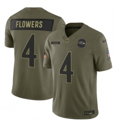 Men's Baltimore Ravens #4 Zay Flowers Olive 2025 Salute to Service Limited Football Stitched Jersey Men's Baltimore Ravens #4 Zay Flowers Olive 2025 Salute to Service Limited Football Stitched Jersey