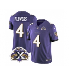 Men's Nike Baltimore Ravens #4 Zay Flowers Purple 2023 F.U.S.E Throwback Vapor Limited Stitched Jersey Men's Nike Baltimore Ravens #4 Zay Flowers Purple 2023 F.U.S.E Throwback Vapor Limited Stitched Jersey