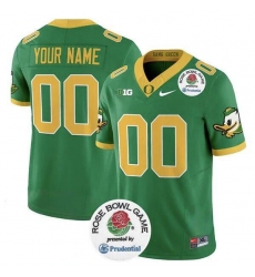 Men's Oregon Ducks Active Player Custom Green 2024 F.U.S.E. Rose Bowl Vapor Limited Stitched Football Jersey