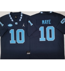 Men's North Carolina Tar Heels #10 Drake Maye Navy Limited College Stitched Jersey