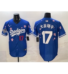 Men's Los Angeles Dodgers #17 大谷翔平 Royal 2025 World Series Champions Tokyo Series Limited Stitched Baseball Jersey