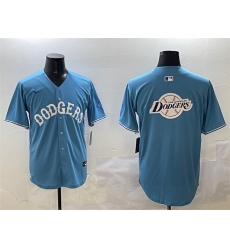 Men's Los Angeles Dodgers Team Big Logo Light Blue Limited Stitched Baseball Jersey