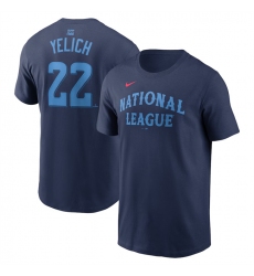 Men's National League #22 Christian Yelich Navy 2024 All-Star Name & Number T-Shirt