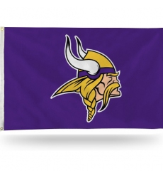 2Pcs Minnesota Vikings NFL Standard 3' x 5' Banner Flag Single Sided - Indoor or Outdoor