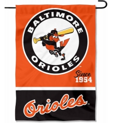 2Pcs WinCraft Baltimore Orioles Retro Vintage Throwback Double Sided Garden Flag