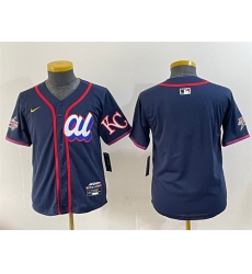 Women's American League Kansas City Royals Blank Navy 2025 All-Star Edition Limited Stitched Baseball Jersey(Run Small)