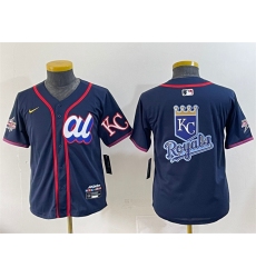 Women's American League Kansas City Royals Team Big Logo Navy 2025 All-Star Edition Limited Stitched Baseball Jersey(Run Small)