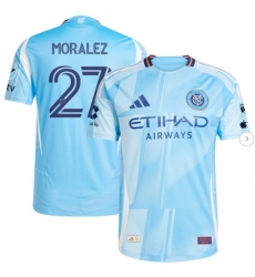 Men's New York City FC Maximiliano Moralez adidas Light Blue 2025 The Excelsior Kit Authentic Player Jersey