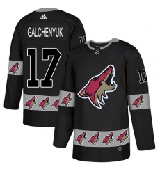 Men's Adidas Arizona Coyotes #17 Alex Galchenyuk Authentic Black Team Logo Fashion NHL Jersey