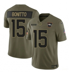 Men's Denver Broncos #15 Nik Bonitto Olive 2025 F.U.S.E. Salute to Service Limited Football Stitched Jersey