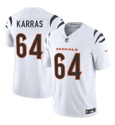 Men's Cincinnati Bengals #64 Ted Karras White 2025 F.U.S.E. Vapor Untouchable Limited Stitched Football Jersey