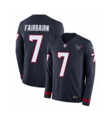 Men's Nike Houston Texans #7 Ka'imi Fairbairn Limited Navy Blue Therma Long Sleeve NFL Jersey