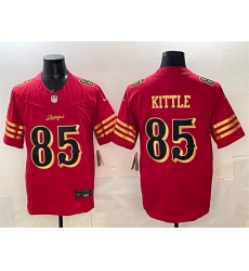 Men's San Francisco 49ers #85 George kittle Red Gold 2025 F.U.S.E. “Rivalries” Vapor Limited Football Stitched Jersey