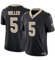 Men's New Orleans Saints #5 Kendre Miller Black 2025 F.U.S.E Vapor Limited Football Stitched Jersey