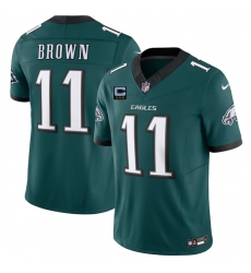 Men's Philadelphia Eagles #11 A.J. Brown Green 2025 F.U.S.E. With 3-Star C Vapor Untouchable Limited Stitched Football Jersey