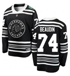 Men's Chicago Blackhawks #74 Nicolas Beaudin Black 2019 Winter Classic Fanatics Branded Breakaway NHL Jersey