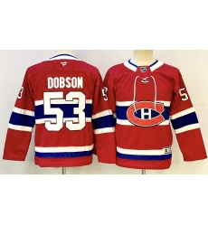 Youth Montreal Canadiens #53 Noah Dobson Red 2024-25 Stitched Jersey