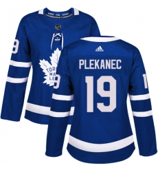 Women's Adidas Toronto Maple Leafs #19 Tomas Plekanec Authentic Royal Blue Home NHL Jersey