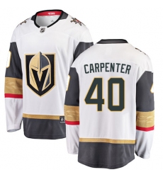 Men's Vegas Golden Knights #40 Ryan Carpenter Authentic White Away Fanatics Branded Breakaway NHL Jersey