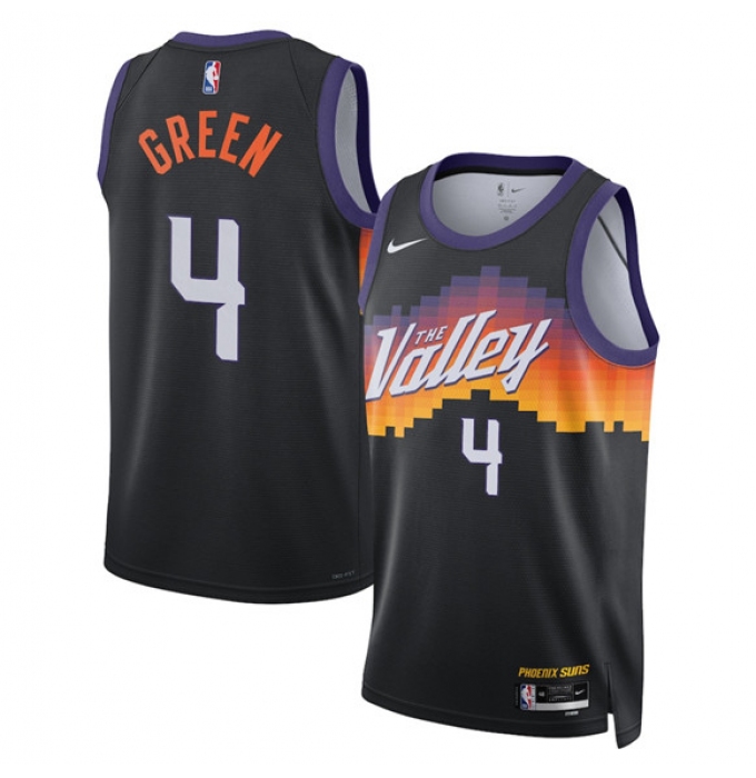 Men's Phoenix Suns #4 Jalen Green Black 2025-26 City Edition Stitched Basketball Jersey