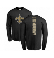 Football New Orleans Saints #28 Latavius Murray Black Backer Long Sleeve T-Shirt