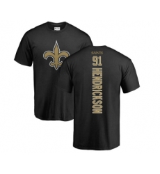 Football New Orleans Saints #91 Trey Hendrickson Black Backer T-Shirt