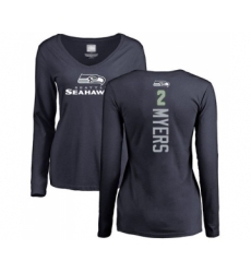 Football Women's Seattle Seahawks #56 Mychal Kendricks Navy Blue Backer T-Shirt