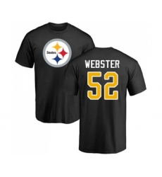Football Pittsburgh Steelers #52 Mike Webster Black Name & Number Logo T-Shirt