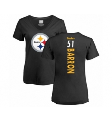 Women's Pittsburgh Steelers #51 Mark Barron Black Backer Slim Fit T-Shirt