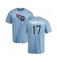 Football Tennessee Titans #17 Ryan Tannehill Light Blue Name & Number Logo T-Shirt