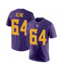 Football Minnesota Vikings #64 Josh Kline Purple Rush Pride Name & Number T-Shirt