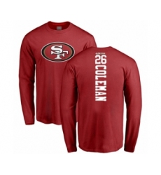 Football San Francisco 49ers #26 Tevin Coleman Red Backer Long Sleeve T-Shirt