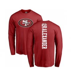 Football San Francisco 49ers #56 Kwon Alexander Red Backer Long Sleeve T-Shirt