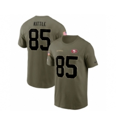 Men's San Francisco 49ers #85 George Kittle 2022 Olive Salute to Service T-Shirt