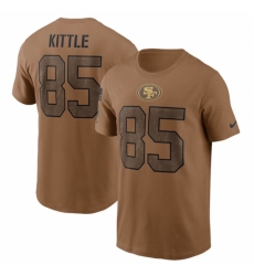 Men's San Francisco 49ers #85 George Kittle 2023 Brown Salute To Service T Shirt