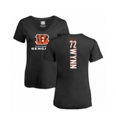 Football Women's Cincinnati Bengals #72 Kerry Wynn Black Backer T-Shirt