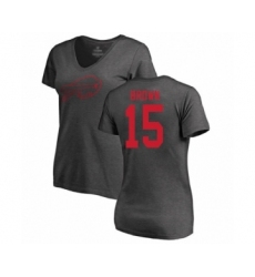 Football Women's Buffalo Bills #15 John Brown Ash One Color T-Shirt