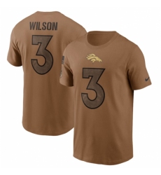 Men's Denver Broncos #3 Russell Wilson 2023 Brown Salute To Service T Shirt