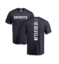Football New England Patriots #46 James Develin Navy Blue Backer T-Shirt