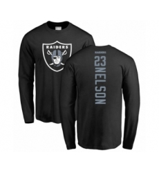Football Oakland Raiders #23 Nick Nelson Black Backer Long Sleeve T-Shirt